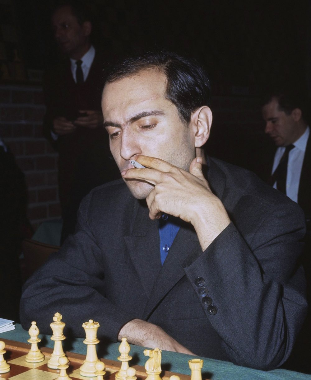 Mikhail Tal at the board, Beverwijk 1968.